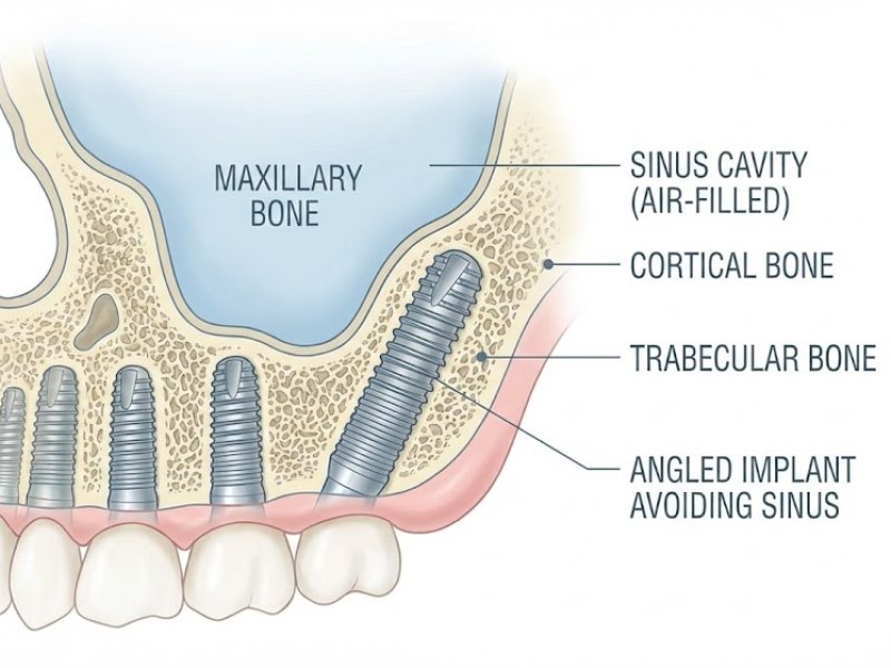 Upper jaw implant diagram